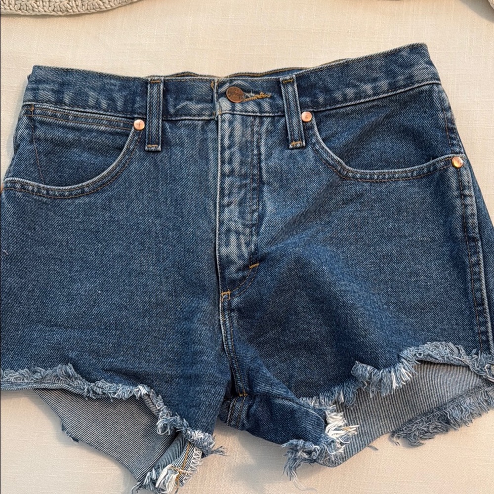 Wrangler Blue High Waist Denim Shorts